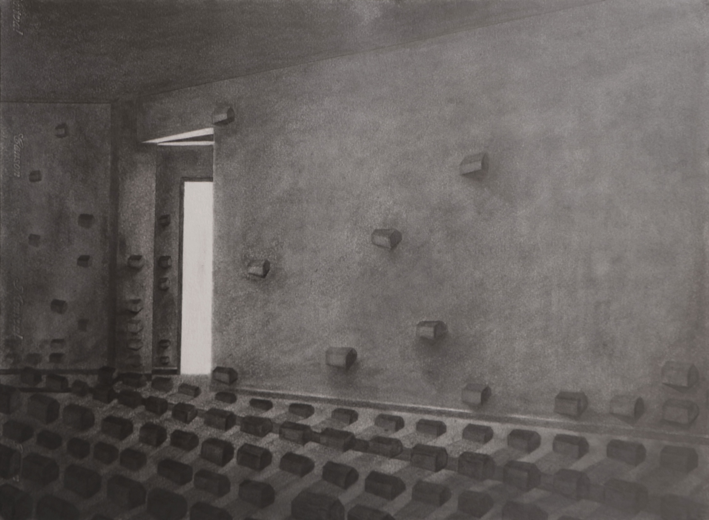 Divyesh Undaviya, charcoal, spaces, south asian contemporary